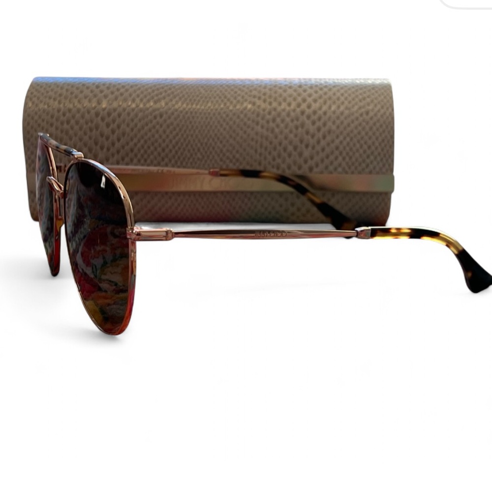 Jimmy Choo Gold Aviator Sunglasses - Picture 2 of 8